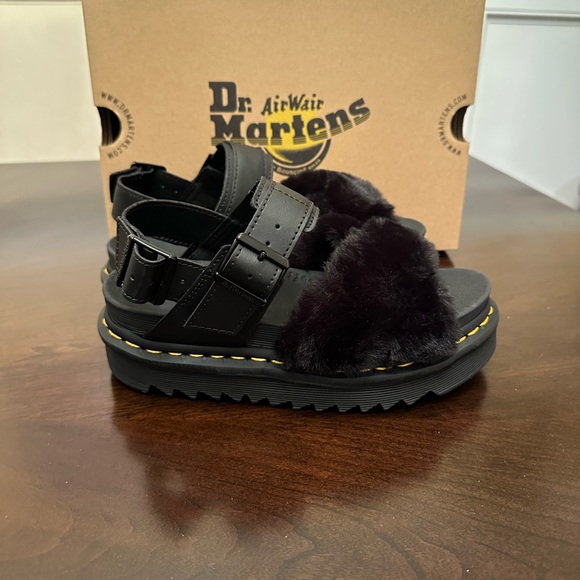 Dr. Martens | Shoes | Dr Martens Voss Ii Fluffy Faux Fur Leather Strap ...